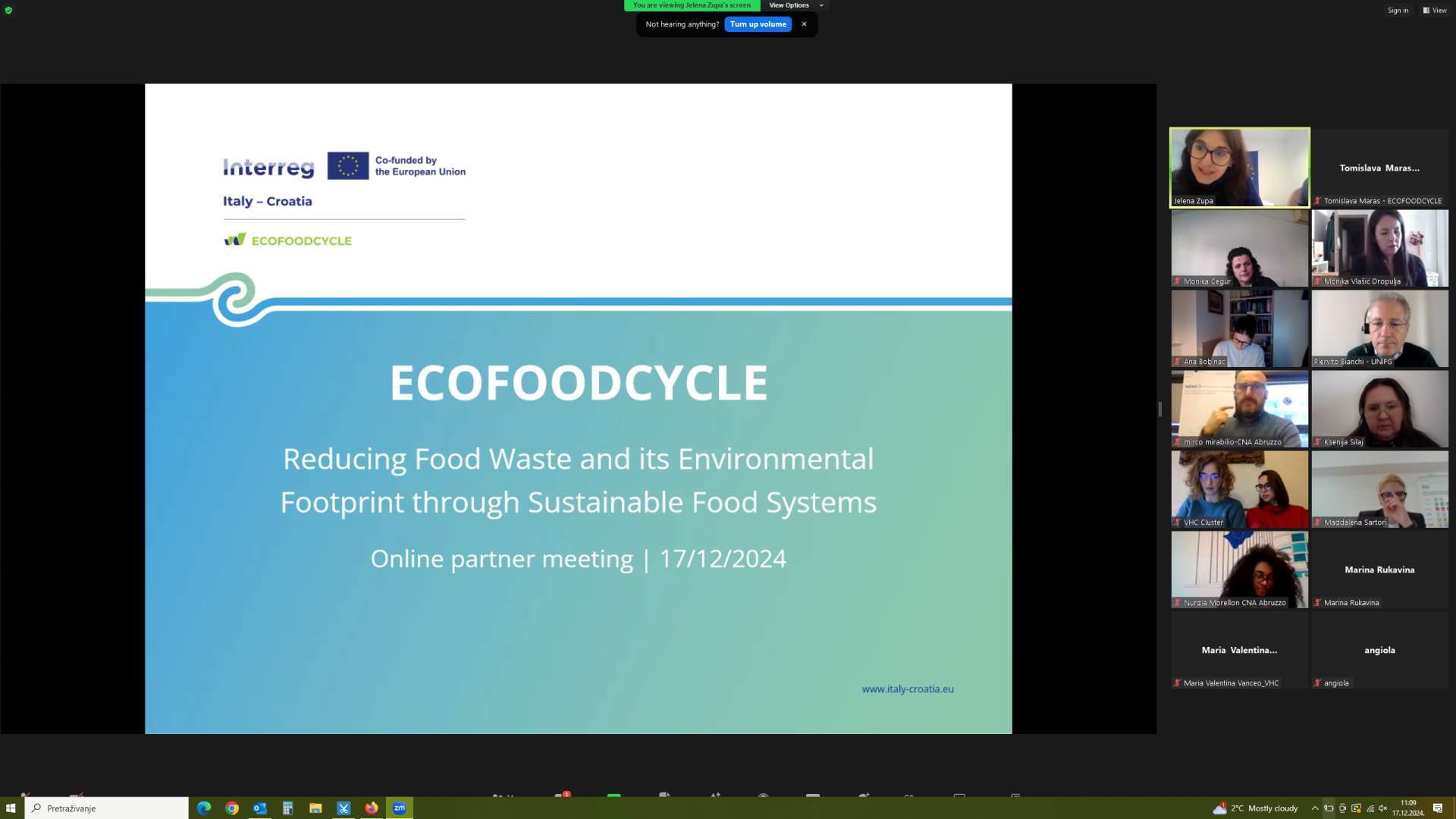 Održan sastanak projekta ECOFOODCYCLE:  Fokus na ključnim aktivnostima za kraj godine - 