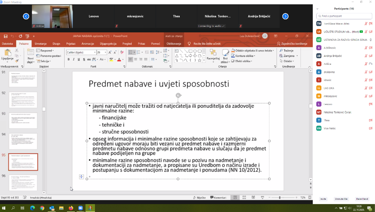 Održana online edukacija „Javna nabava“ za članove Lokalnog partnerstva za zapošljavanje