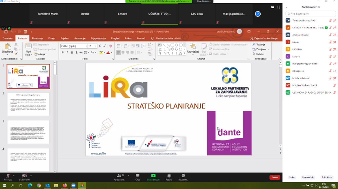 Održana online edukacija „Strateško planiranje“ za članove Lokalnog partnerstva za zapošljavanje